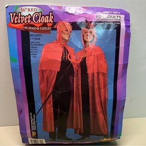 Forum Novelties Red Velvet Riding Hood Elegant Cape Cloak Medieval Fantasy Adult